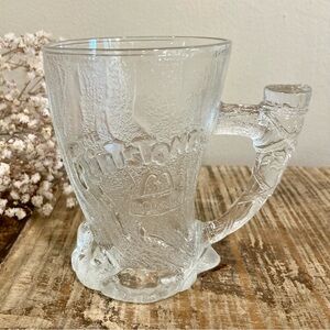 1993 The Flintstones McDonald's Glass Mug RocDonalds Mammoth Mug Clear Embossed
